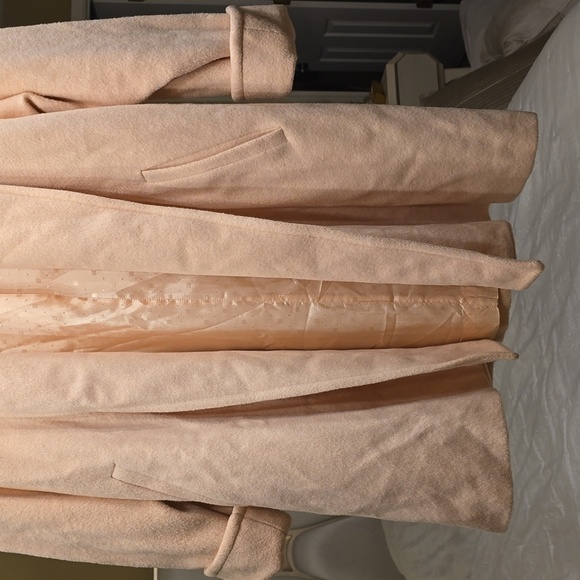 Ahsley Scott Vintage Wool Stylish Women's Pea Coat in Light Peach - Picture 4 of 16